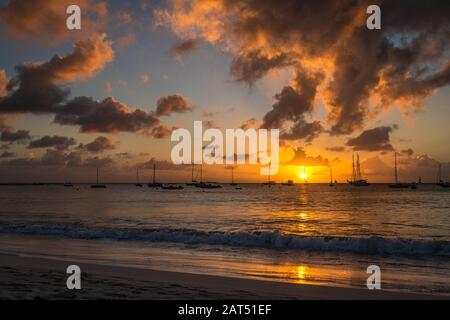 Kiesel Strand, Barbados Stockfoto