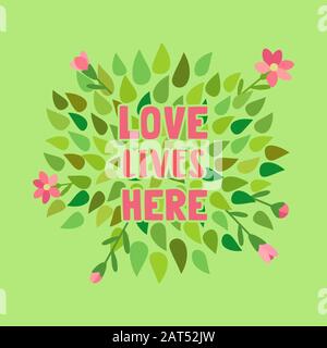 Valentinstag handgezeichnetes Vektor-Grußposter Stock Vektor