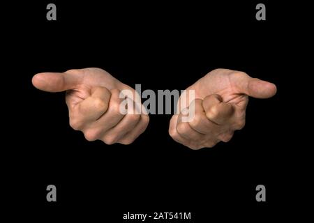 3 von 3 Bildern, die die Sequenz für die WORTGESUNDHEIT in britischer Zeichensprache auf einem isolierten schwarzen Hintergrund zeigen Stockfoto