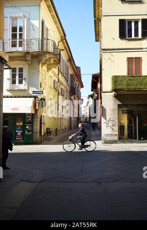 Corso Strada Nuova Hauptstraße, historisches Stadtzentrum, Pavia, Lombardei, Itay, Europa Stockfoto