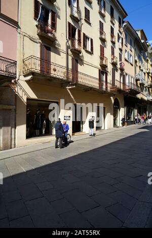 Corso Strada Nuova Hauptstraße, historisches Stadtzentrum, Pavia, Lombardei, Itay, Europa Stockfoto