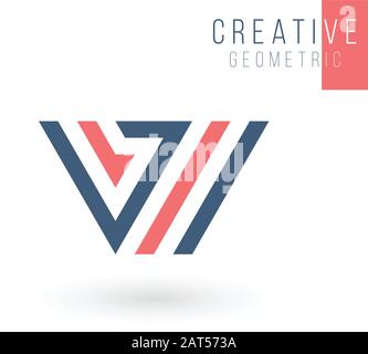 Design mit Tripple Letter V oder Delta-geometrischem Dreieck. IT-Element der Geschäftsidentität. Darstellung des Stock-Vektors auf weißem Hintergrund isoliert. Stock Vektor