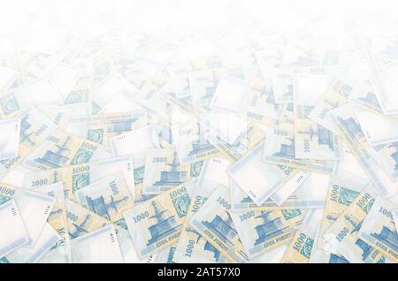 Visegrad Royal Fountain auf Ungarn 1000 Forint 2006 Banknote Nahaufnahme Muster Stockfoto