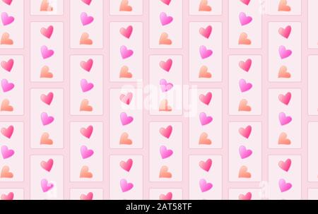 Rosa niedlich romantisch nahtlose Textur mit farbigen Herzen. Süße Liebestextur für Postkarten, Banner, Plakate, Websites. Valentinstag Thema Stock Vektor
