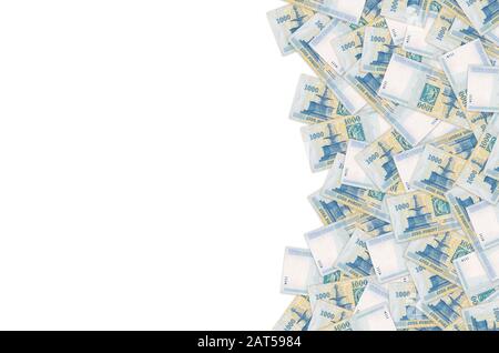 Visegrad Royal Fountain auf Ungarn 1000 Forint 2006 Banknote Nahaufnahme Muster Stockfoto