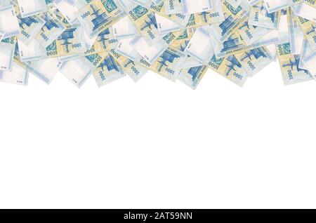 Visegrad Royal Fountain auf Ungarn 1000 Forint 2006 Banknote Nahaufnahme Muster Stockfoto