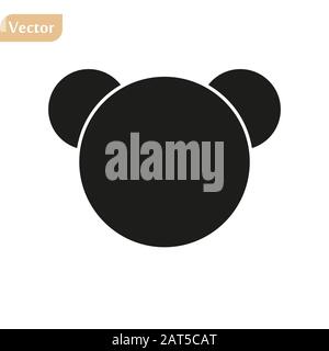 Süßes Panda-Gesicht. Vektorgrafiken Panda Bär . Logo-Design-Vorlage. Symbol für das Konzept des Tierlogotyps . Stock Vektor