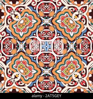 Vintage abstrakt Zierhintergrund. Rundes Muster. Vektor traditionell Volkskunst Stock Vektor