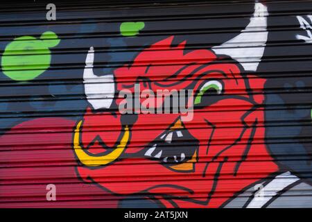 Grafitti im Stadtviertel von Palermo, der Hauptstadt des Bundesstaates Buenos Aires, Argentinien, Lateinamerika Stockfoto