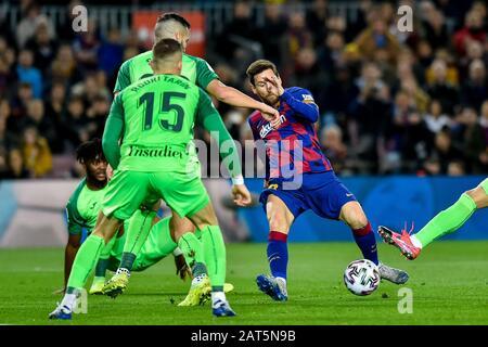 Barcelona, Spanien. Januar 2020. Barcelona, SPANIEN - 30. JANUAR: Leo Messi vom FC Barcelona während der spanischen Runde der Copa-del-Rey im 16. Spiel zwischen dem FC Barcelona und dem SD Leganes im Camp Nou am 30. Januar 2020 in Barcelona, Spanien. Kredit: Dax Images / Alamy Live News Stockfoto