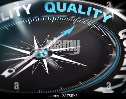 Quality COMPASS Assurance Concept 3d Stockfoto