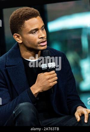 New York, NY, USA. Januar 2020. Nnamdi Asomugha besucht die BUILD Speaker Series, um das neue Broadway-Stück "A Soldier's Play" im BUILD Studio zu diskutieren. Kredit: Steve Mack/Alamy Live News Stockfoto