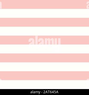 Horizontale, rosafarbene und weiße Streifen nahtloser Vektorhintergrund Stock Vektor