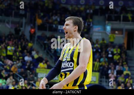 Istanbul/TÜRKEI - 14. JANUAR 2020: Jan Vesely während des Basketballspiels der Euroleague 2019-20 Runde 19 zwischen Fenerbahce und LDLC Asvel in der Ulker Sports Arena. Stockfoto