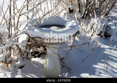 Schneeszene im East Chezzetcook Nova Scotia. Stockfoto