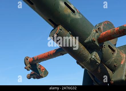 Ein zweiter Weltkrieg Ära Bofors 40mm Anti-Aircraft-Kanone im Nothe Fort Museum in Weymouth, Dorset, Großbritannien Stockfoto