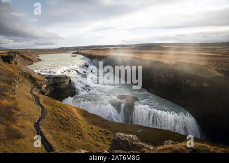 Gulfoss Wasserfalls, Island Stockfoto