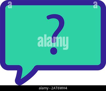 Stellen Sie den Symbolvektor für die Frage. Abbildung der isolierten Kontursymbole Stock Vektor