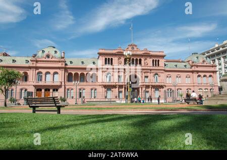 Pink House, Casa Rosada, Executive Mansion und Büro des Präsidenten von Argentinien, in Buenos Aires, Capital Federal Stockfoto