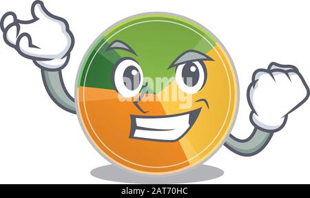 Viel Spaß mit Dem Erfolgreichen Cartoon-Stil des Tortendiagramms Stock Vektor