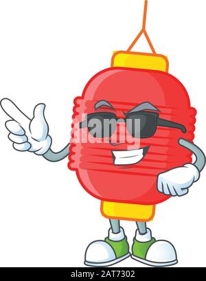 Super coole chinesische Laterne Zeichen mit schwarzen Gläsern Stock Vektor