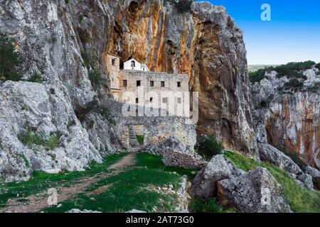 Das Kloster des Heiligen Dimitrios Avgou in Argolida, Peloponnes, Griechenland. Stockfoto