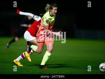 Borehamwood, ENGLAND - 29. JANUAR: Ellen White von Manchester City WFC während des Halbfinalspiels im Continental Cup zwischen Arsenal Women und Manchester City Women im Meadow Park Stadium am 29. Januar 2020 in Borehamwood, England. (Foto von AFS/Espa-Images) Stockfoto