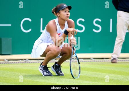 Naomi Osaka aus Japan während des Nature Valley Classic 2019, internationales Damentennis, 2. Tag im Edgbaston Priory Club in Birmingham, England on Thu Stockfoto