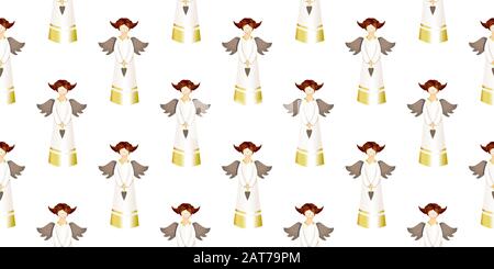 Ostermuster. Engel mit Flügeln. Figurine, religiöse Figur. Frohe ostern. Stock Vektor