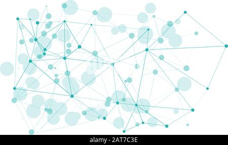 Verbindungen grafische Linien Kreise, Vektoren Formen digitales Chaos Konzept Stock Vektor