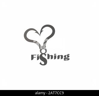 Graues Vektor-Angelsymbol - wunderschönes flaches Designlogo für Unternehmen und Webseiten. Kreatives Logo mit Angelbars aus nächster Nähe Stock Vektor