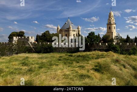 Dormition Abbey auf dem Berg Zion, Jerusalem Stockfoto