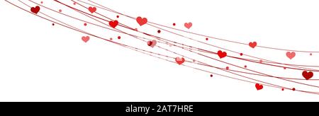 EPS 10-Vektordatei mit Herz auf Streichern Hintergrund für valentinstag Farbe Rot für Muttertag und Liebeskonzepte Stock Vektor