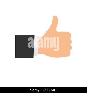 Daumen nach oben wie Handsymbol, isoliert auf weißem Hintergrund. Vektorillustrator Stock Vektor