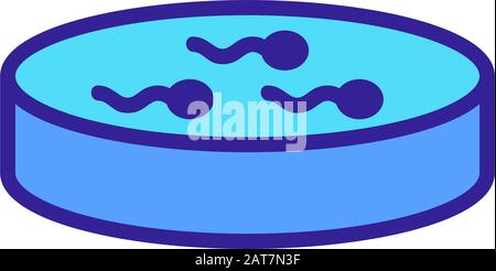 Spermien im Labor Symbol Vektor. Isolierte Kontur symbol Abbildung Stock Vektor