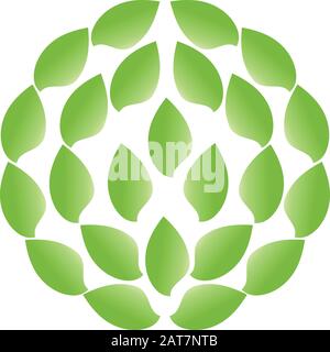 Blätter, Wellness, Naturpfad, Veganer, Logo Stock Vektor
