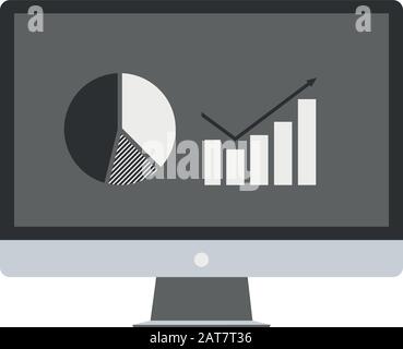 Statistiken des Infografiebildschirms. Infografiken auf einem Bildschirm mit Statistiken Stock Vektor