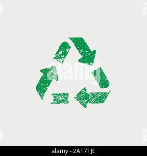 The universal recycling symbol. International symbol used on packaging to remind people to dispose of it in a bin instead of littering. Icon isolated on white background. Vector illustration. Stock Vektor