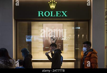 Hongkong, China. Januar 2020. Schweizer Luxuswatchmaker Rolex Niederlassung in Hongkong. Kredit: Budrul Chukrut/SOPA Images/ZUMA Wire/Alamy Live News Stockfoto