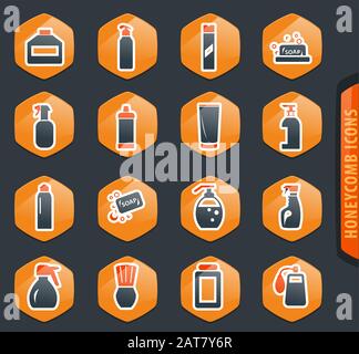 Haushaltschemikalien Icons set Stock Vektor