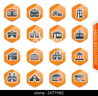 Die Infrastruktur der Stadt Symbole gesetzt Stock Vektor