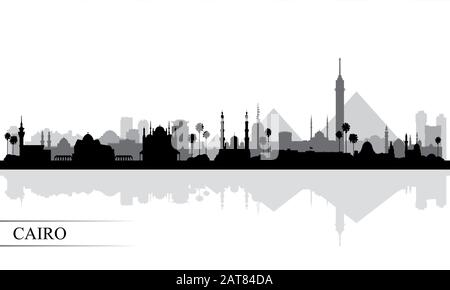 Silhouettenhintergrund der Skyline von Kairo Stockfoto
