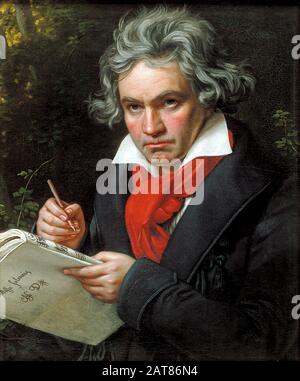 Joseph Karl Stieler (1781-1858), Porträt von Ludwig van Beethoven Intention über die Komposition der Missa Solemnis op. 123, Öl auf Leinwand, Bonn, Beethoven-Haus, um 1820 Stockfoto