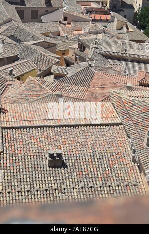 Dächer in Toledo. Spanien. Luftansicht. Stockfoto