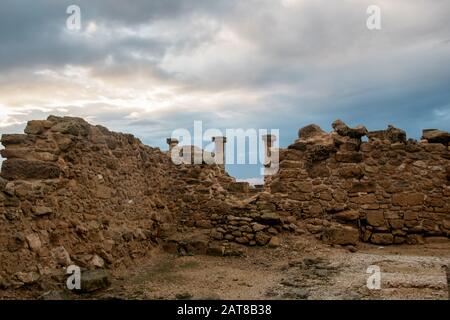 Das Haus des Theseus an der archäologische Park von Paphos (UNESCO Weltkulturerbe) Zypern. Stockfoto