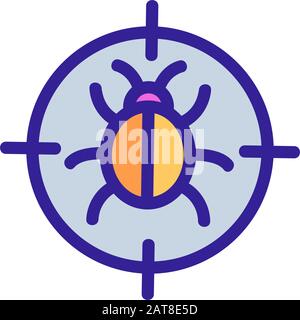 Suche nach Insektensymbol Vektor. Isolierte Darstellung des Kontursymbols Stock Vektor