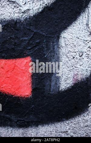 Abstrakte Farbe von roten Schellen weißer und schwarzer Linien. Textur. Hintergrund. Stockfoto
