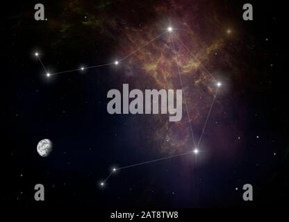 Sternenkonstellation Waage Stockfoto