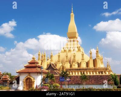 Wat Phra That Luang Temple in Vientiane, Laos. Stockfoto