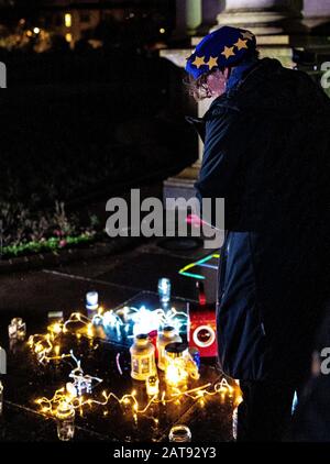 EU unterstützt Kerzenwache, Brexit Eve, 31. Januar 2020 Stockfoto